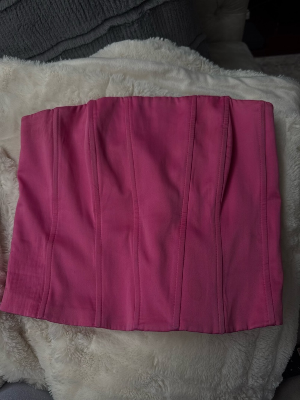 Edikted Hot Pink Strapless Corset Mini Skirt